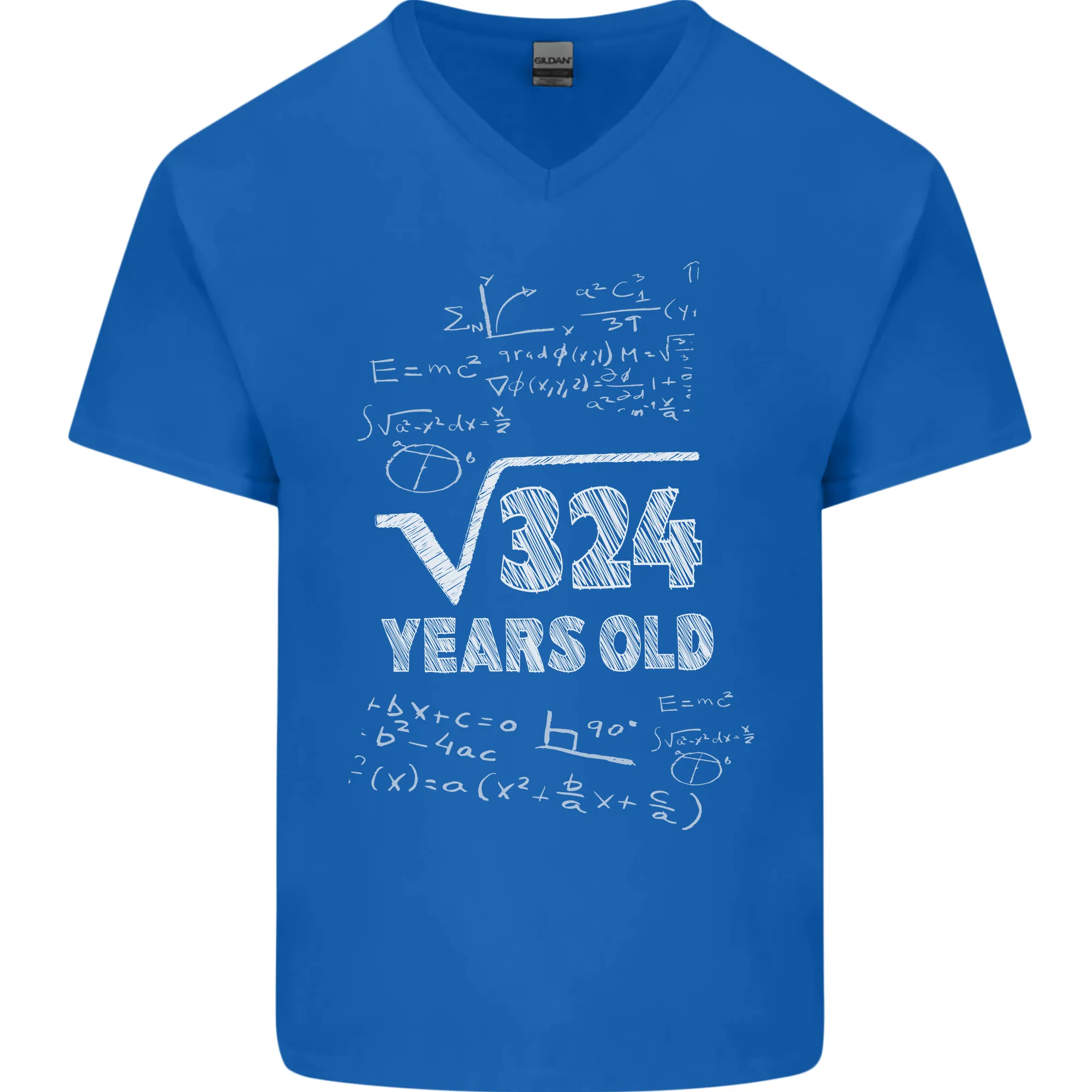 18th Birthday 18 Year Old Geek Funny Maths Mens V-Neck Cotton T-Shirt