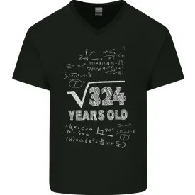 18th Birthday 18 Year Old Geek Funny Maths Mens V-Neck Cotton T-Shirt