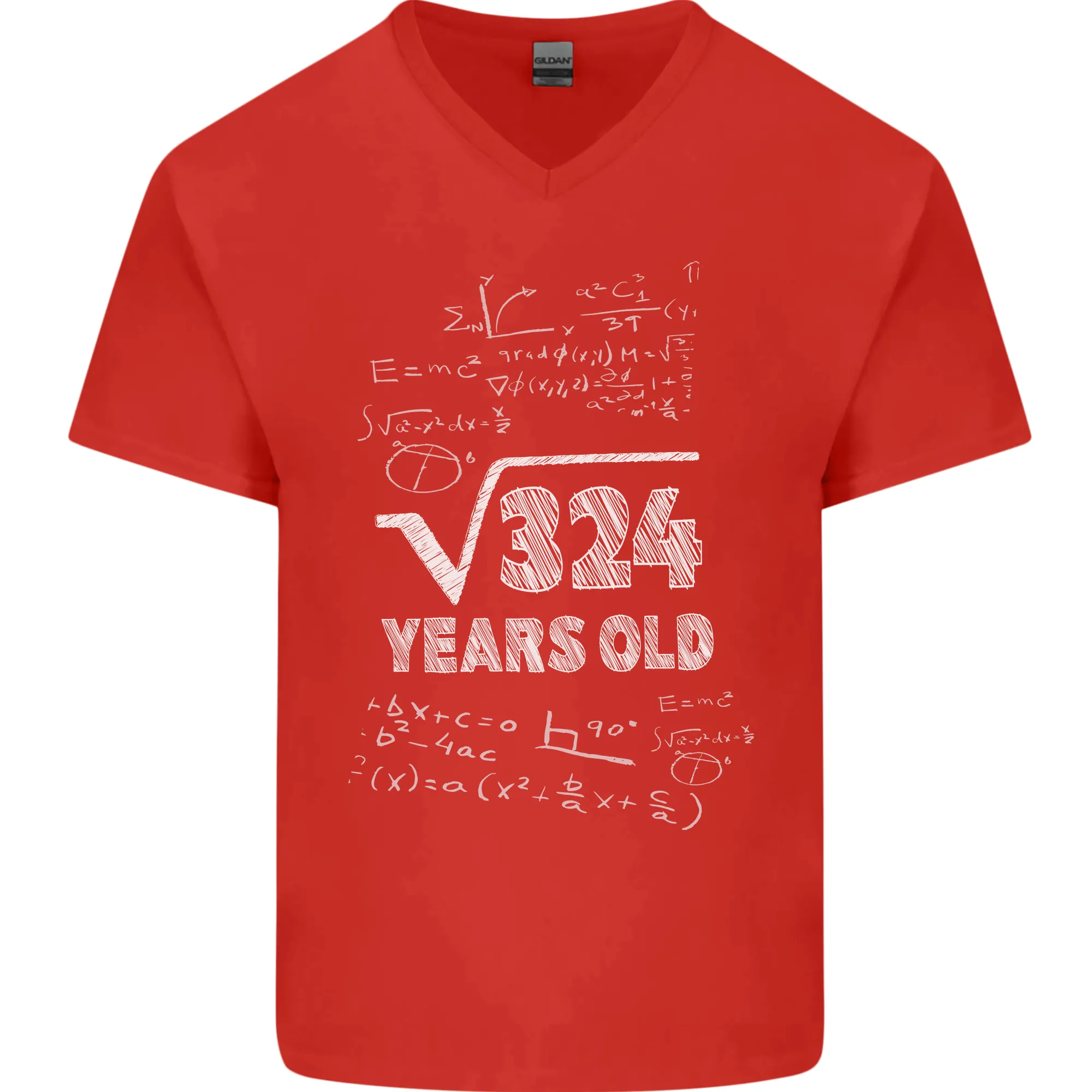 18th Birthday 18 Year Old Geek Funny Maths Mens V-Neck Cotton T-Shirt
