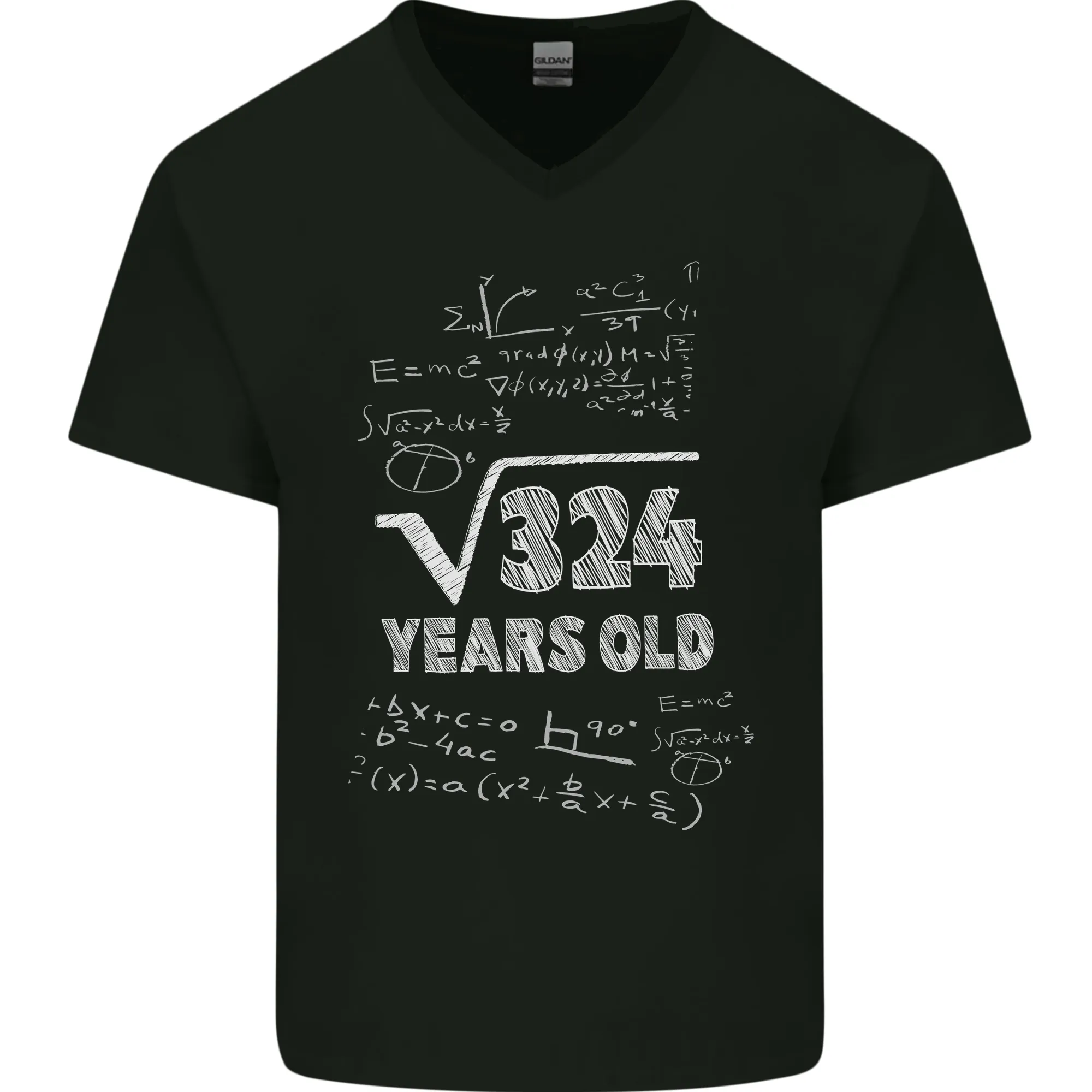 18th Birthday 18 Year Old Geek Funny Maths Mens V-Neck Cotton T-Shirt