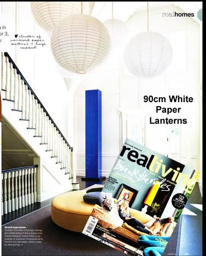 2 pack - 90cm WHITE Paper Lantern