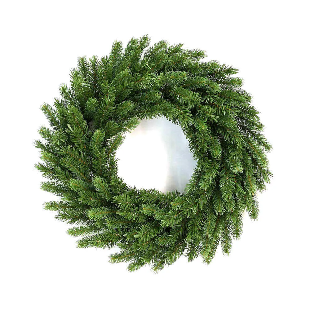 24" King Fraser Fir Wreath with Warm White LED Lights (Battery Operated)