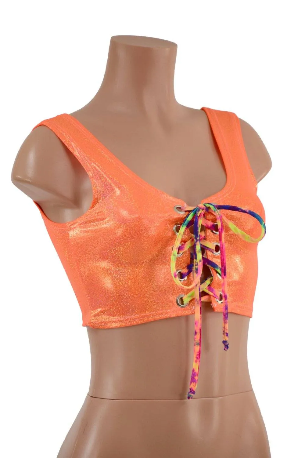 2PC Neon Suspender Romper Set