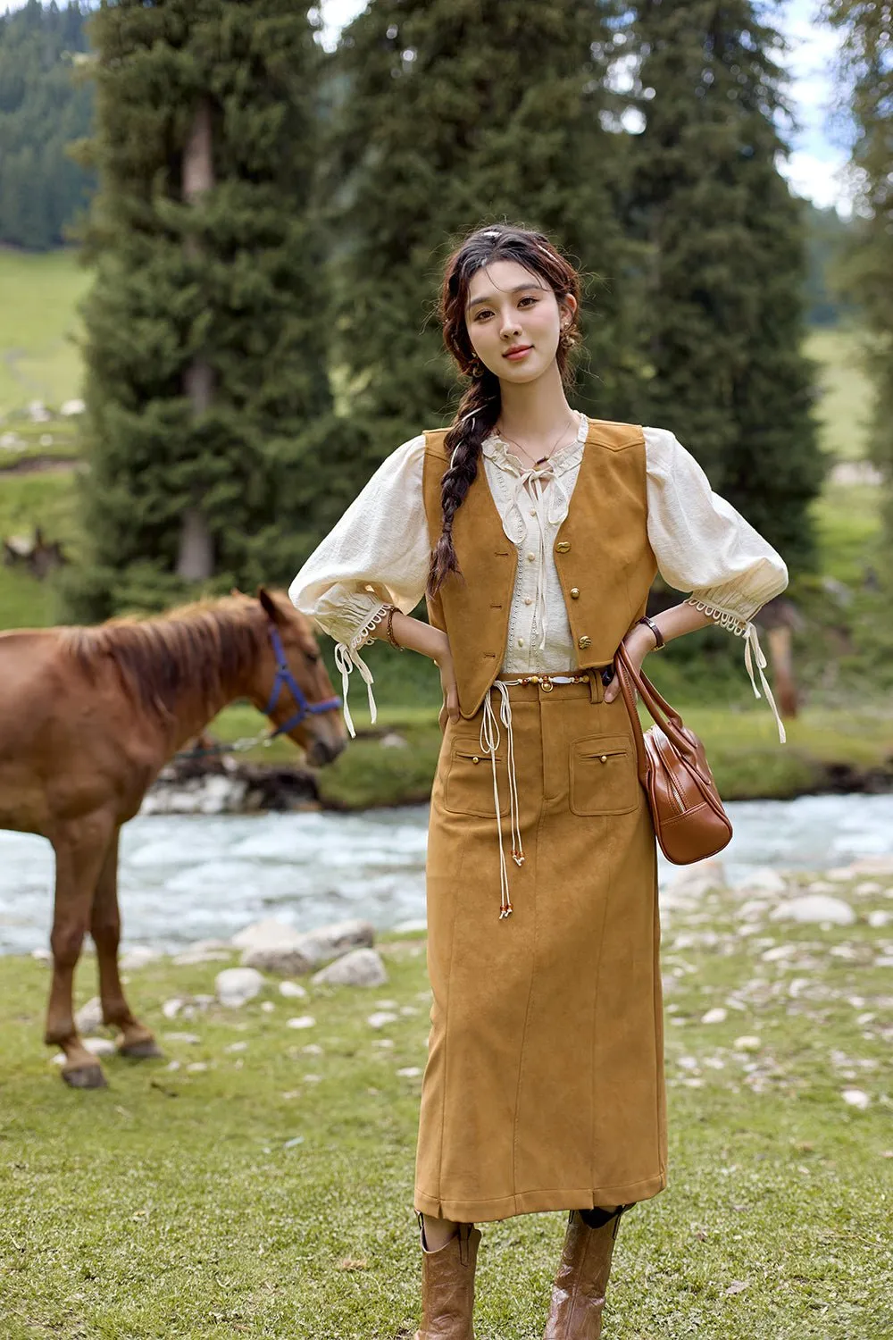 A Line Maxi Skirt for Women
