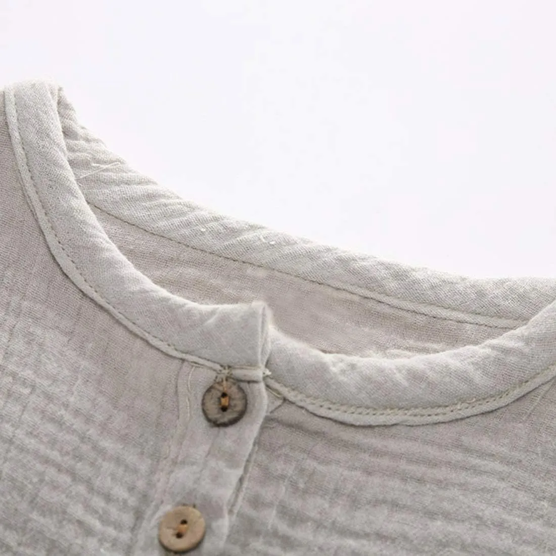 Ashmyova Boys Cotton Linen Shirt Toddler Boys Pocket Button Short Sleeve T Shirt Tees Tops