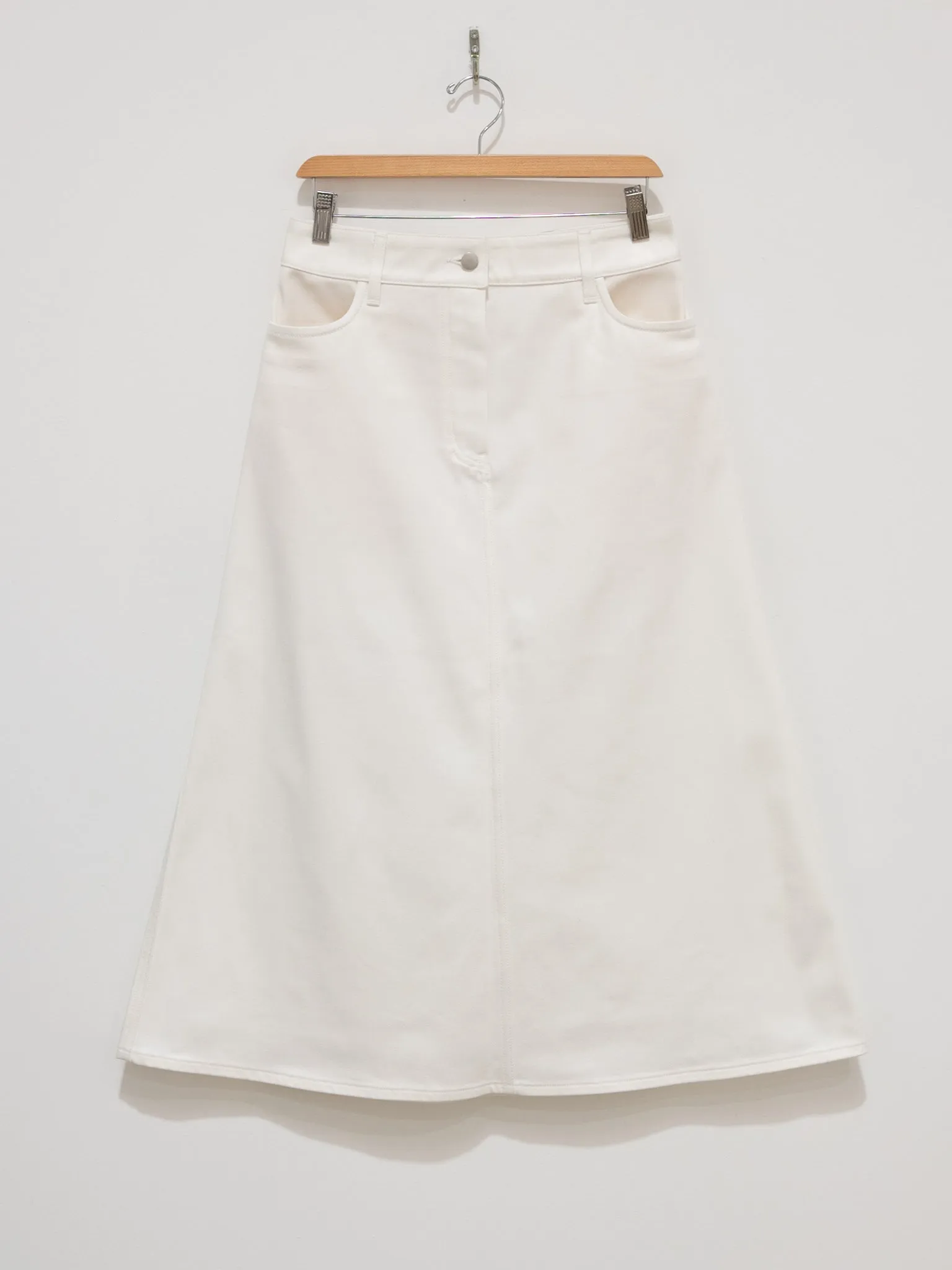 Baringo A-Line Denim Skirt - White