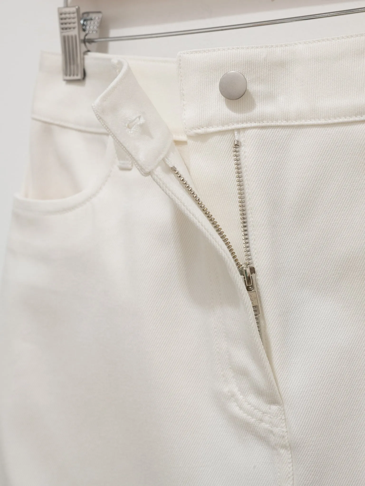 Baringo A-Line Denim Skirt - White