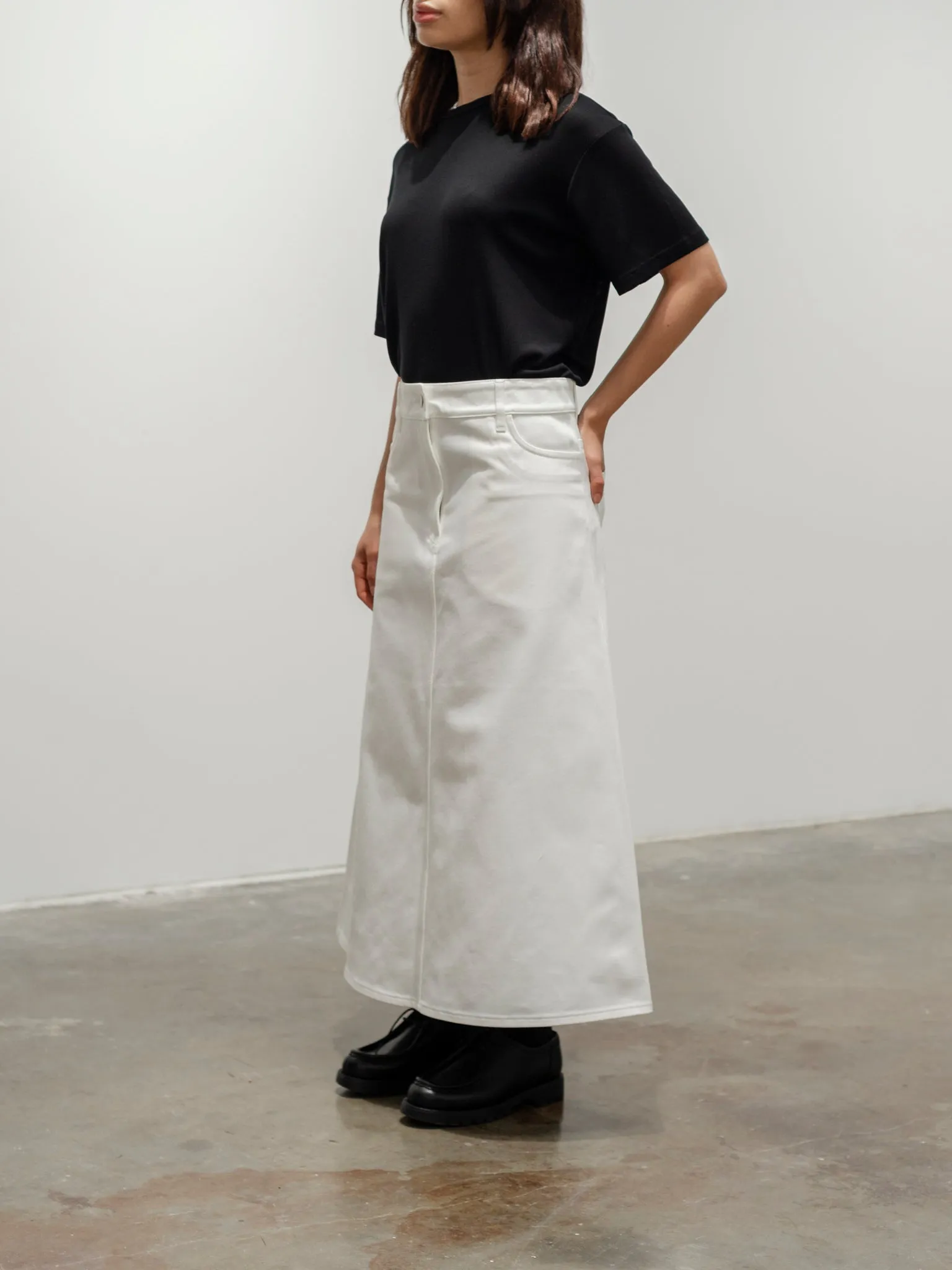 Baringo A-Line Denim Skirt - White