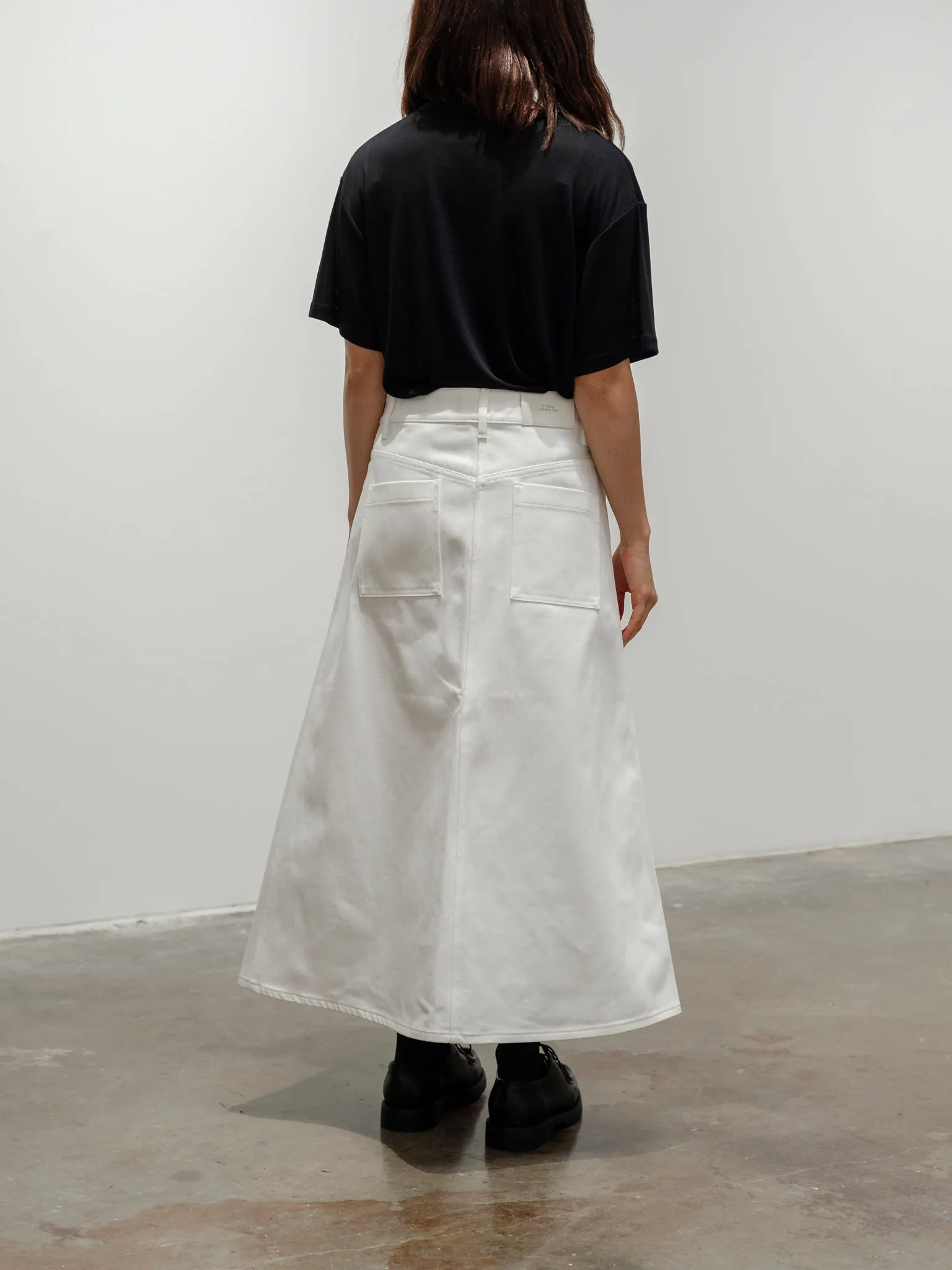 Baringo A-Line Denim Skirt - White