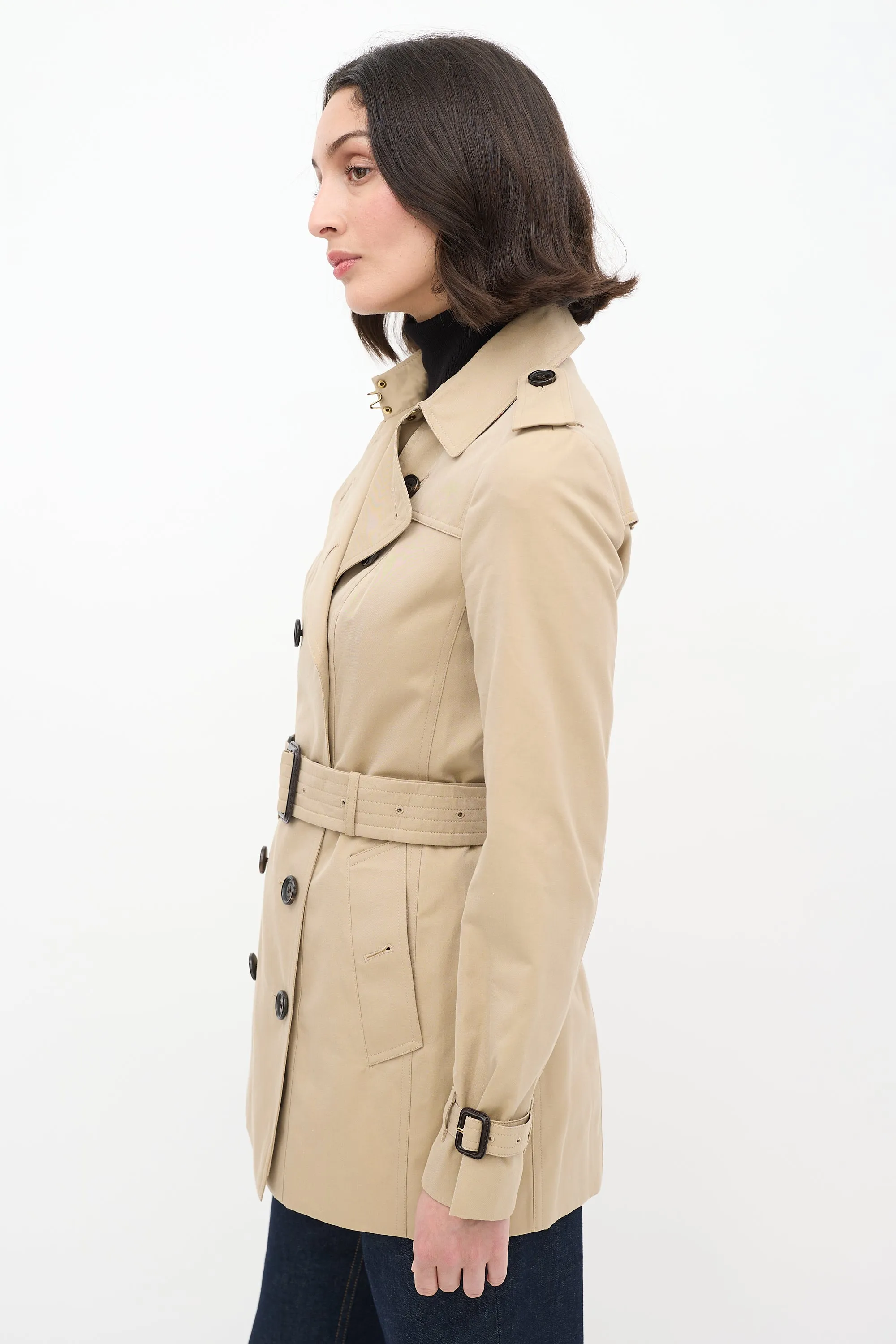 Beige Short The Sandringham Belted Trench Coat