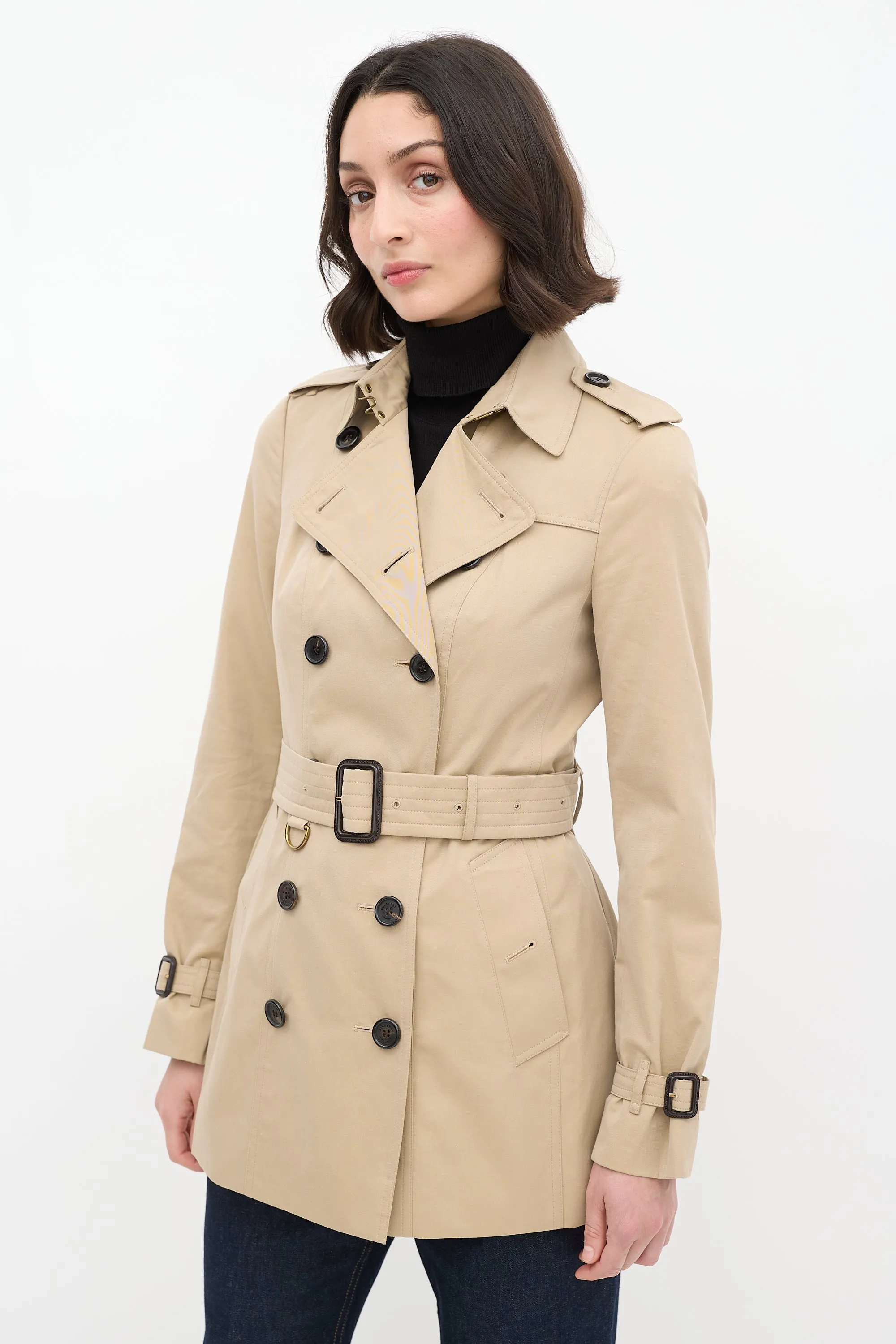 Beige Short The Sandringham Belted Trench Coat