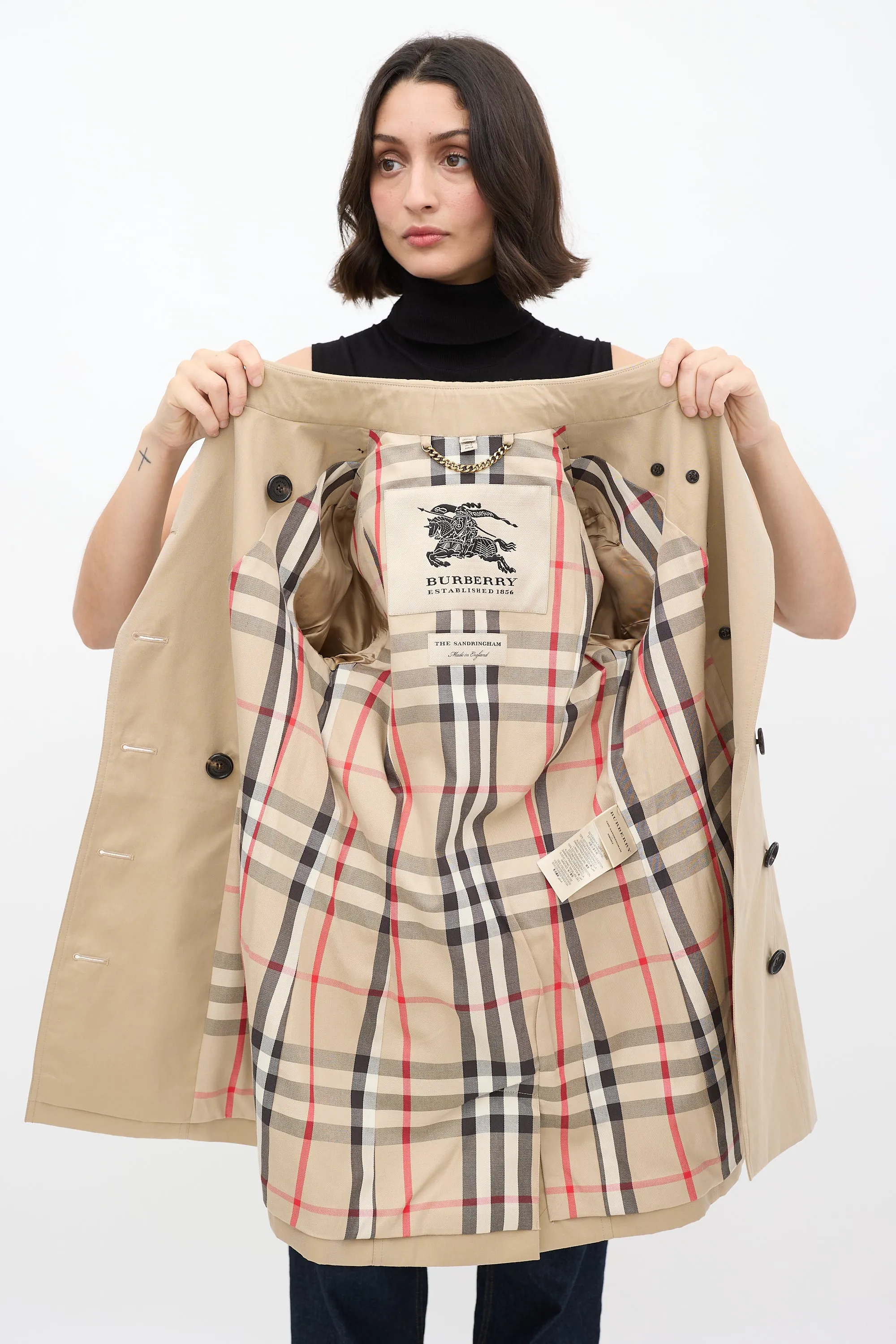 Beige Short The Sandringham Belted Trench Coat