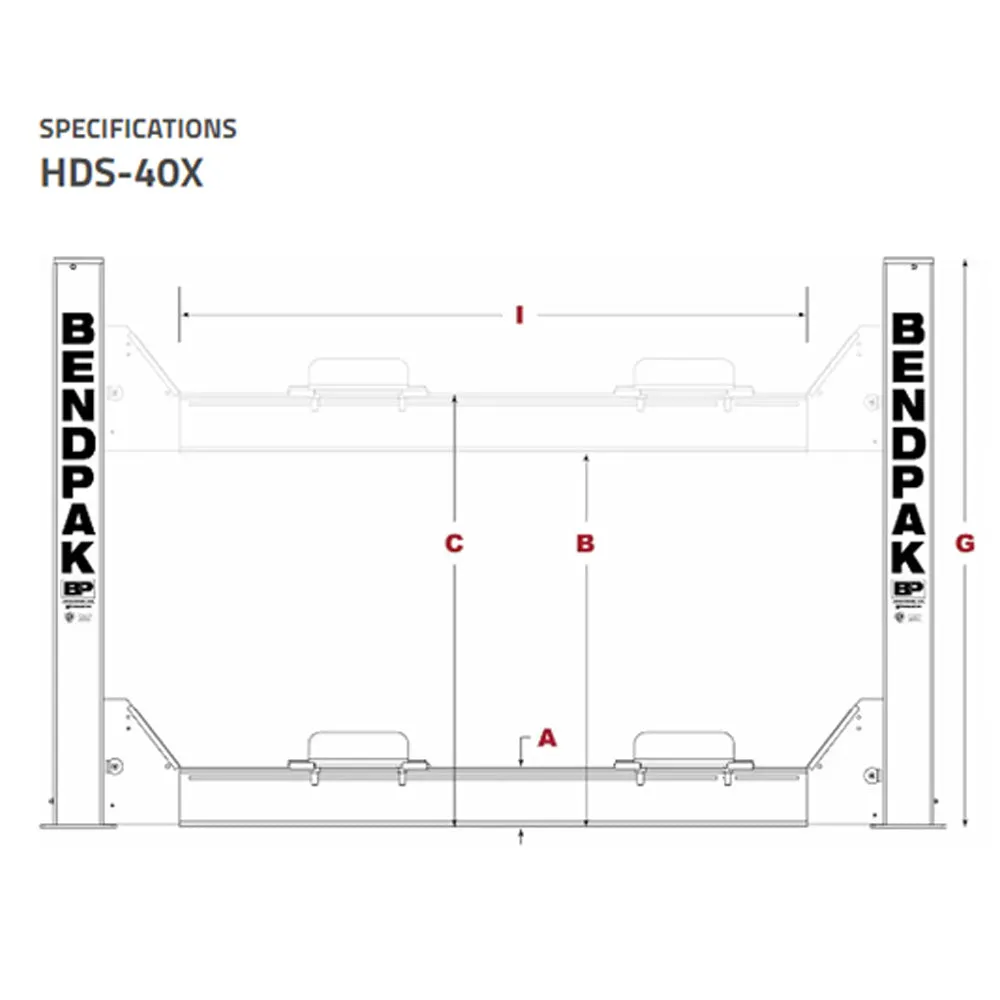 BendPak HDS-40X 40,000-lb. Capacity / Four-Post Lift / Extended