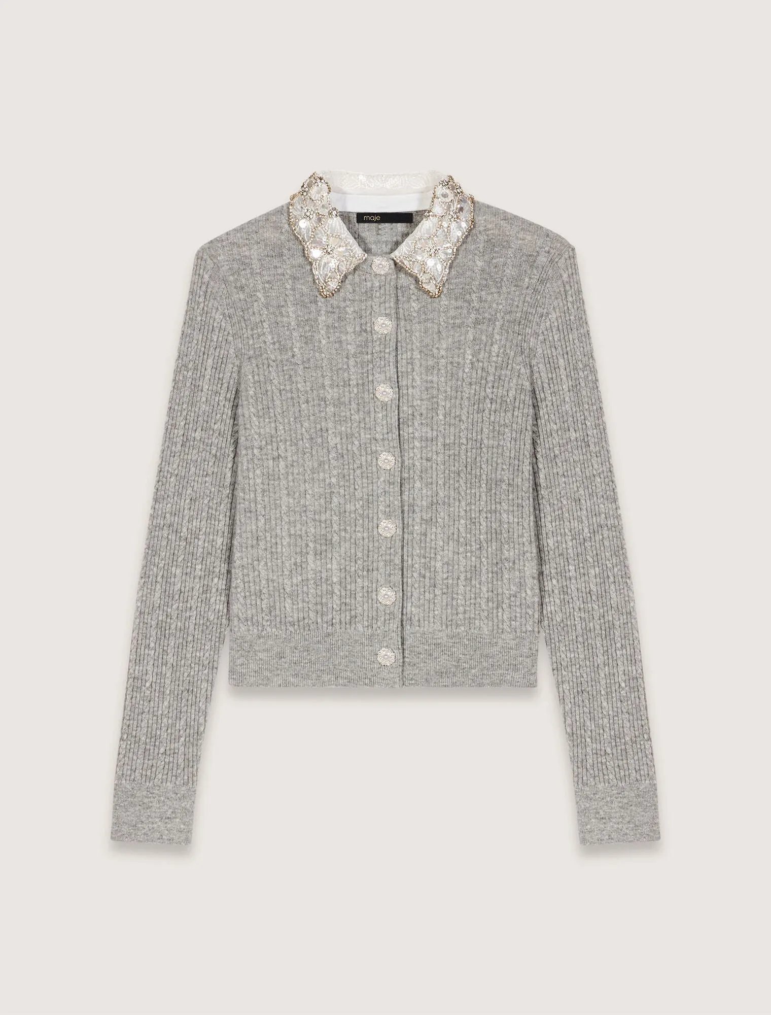 Cardigan With Removable Collar