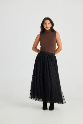 Carrie Skirt in Black Polka Dot BT24115-3 by Brave   True