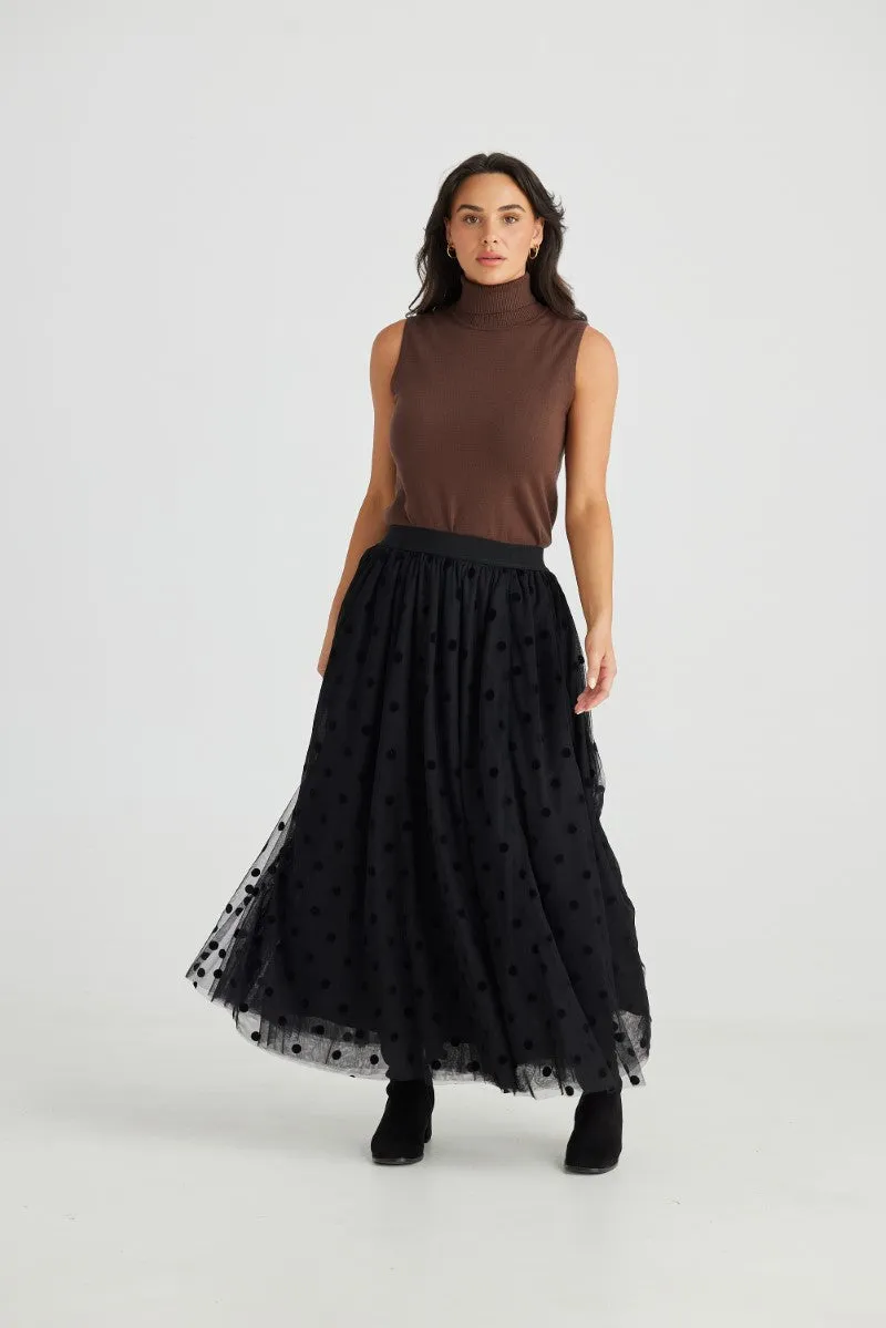 Carrie Skirt in Black Polka Dot BT24115-3 by Brave   True