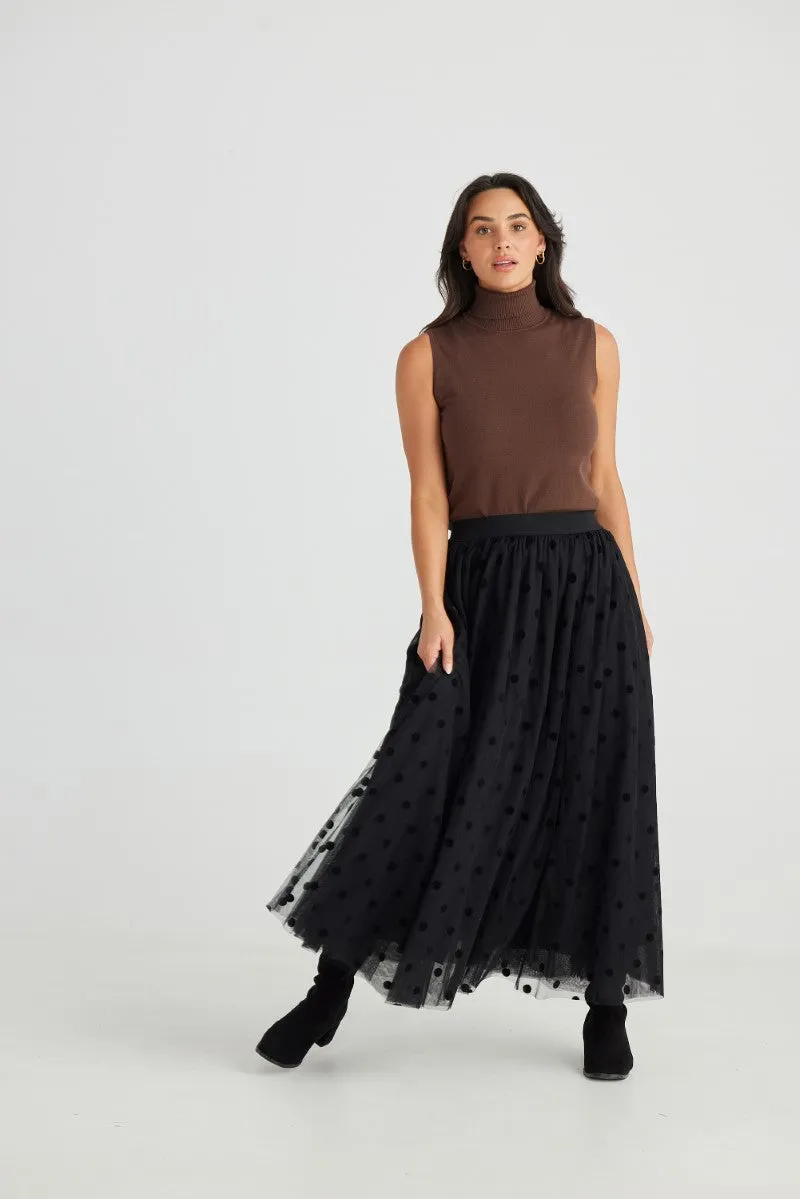 Carrie Skirt in Black Polka Dot BT24115-3 by Brave   True