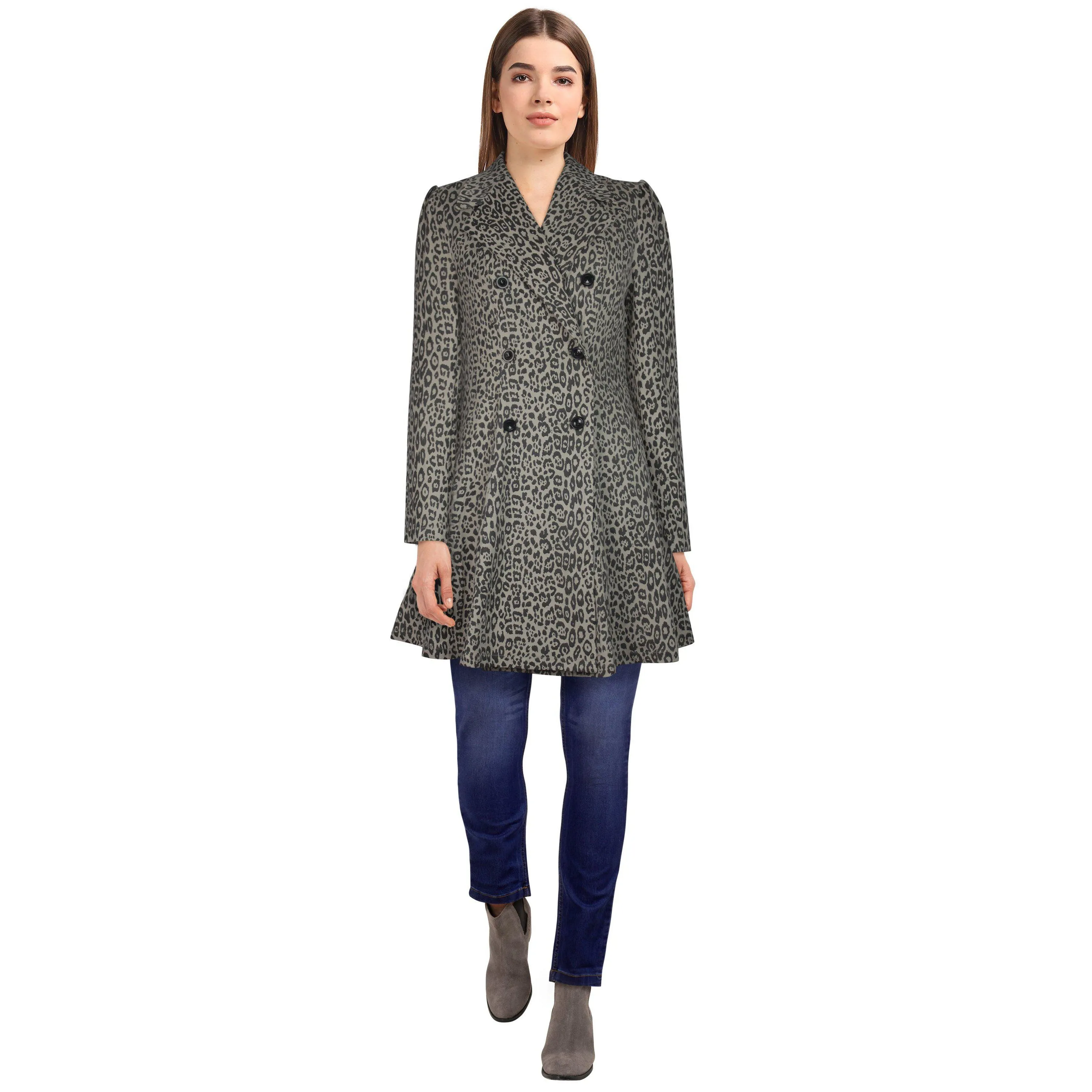 Cassie Blanca Trench Coat in Leopard