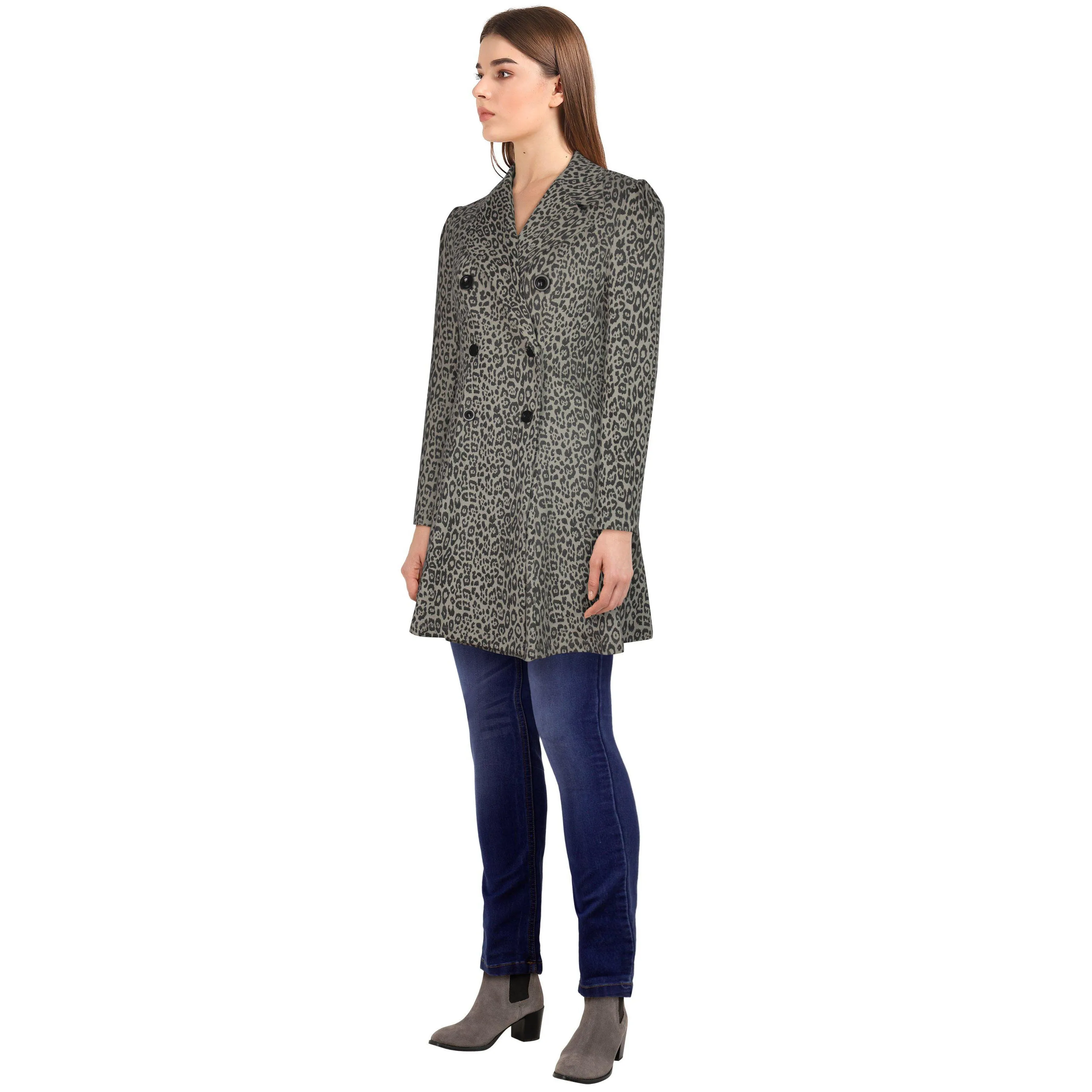 Cassie Blanca Trench Coat in Leopard