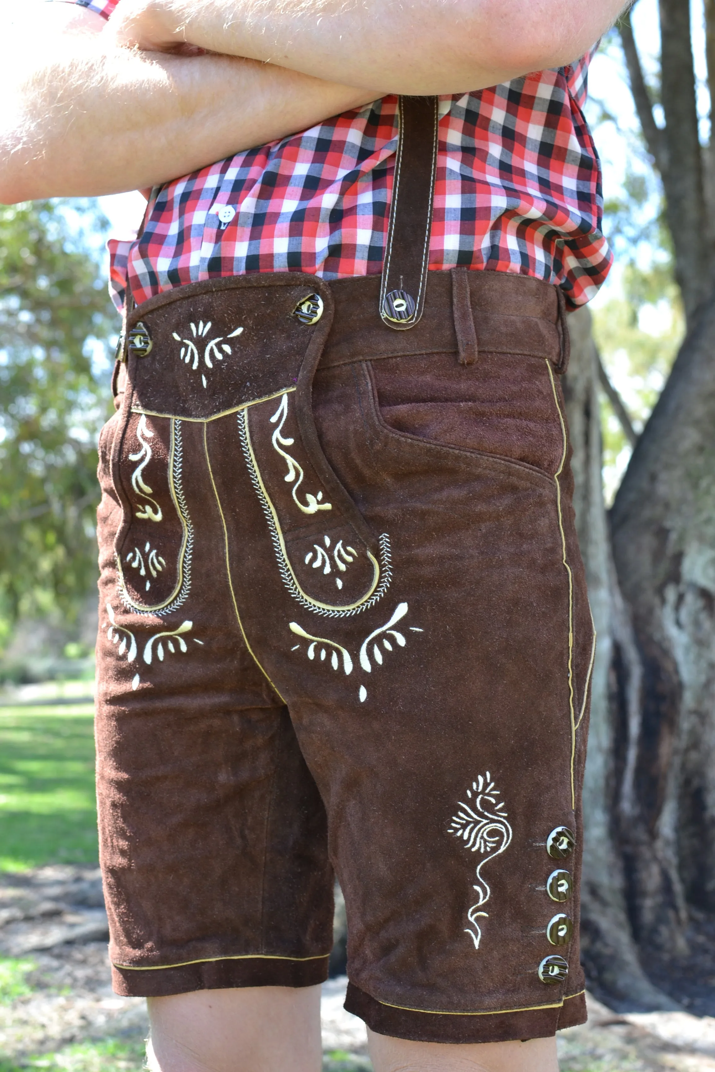 Chocolate Brown Authentic Leather German Lederhosen