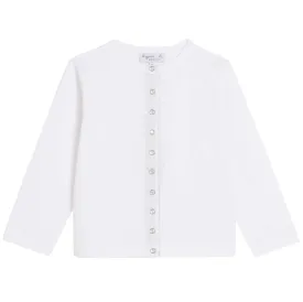 Classic Snap Cardigan - White - FINAL SALE