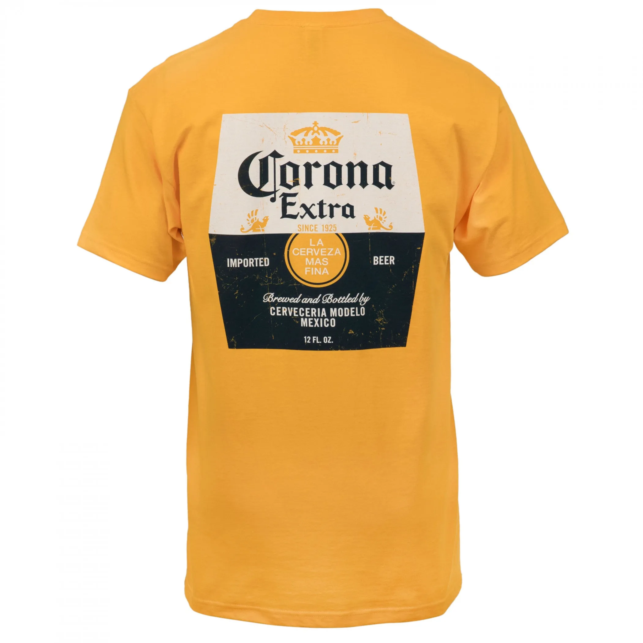 Corona Extra Distressed Label Front and Back Print T-Shirt