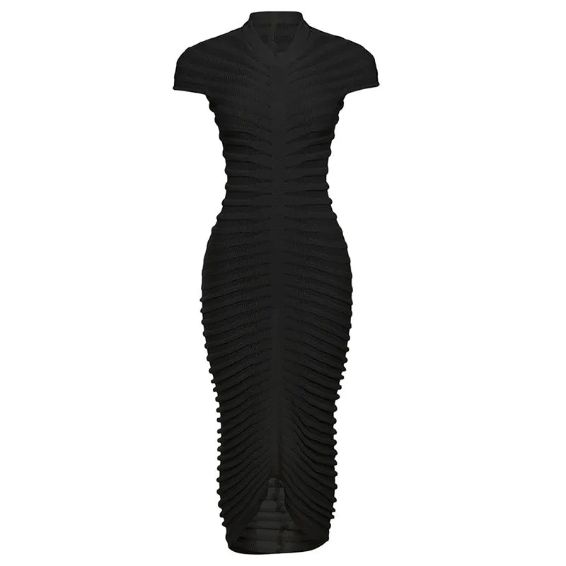 Fashion short-sleeved round neck slim dress