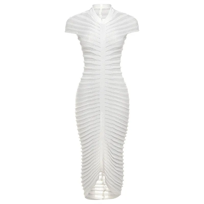 Fashion short-sleeved round neck slim dress
