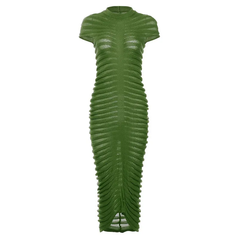 Fashion short-sleeved round neck slim dress