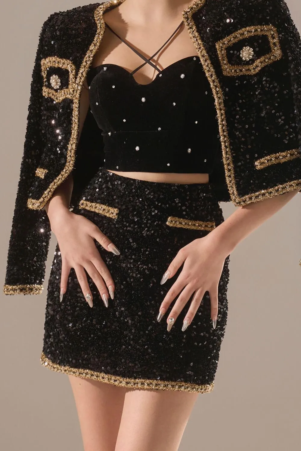 Fern A-line Sequin Mini Skirt
