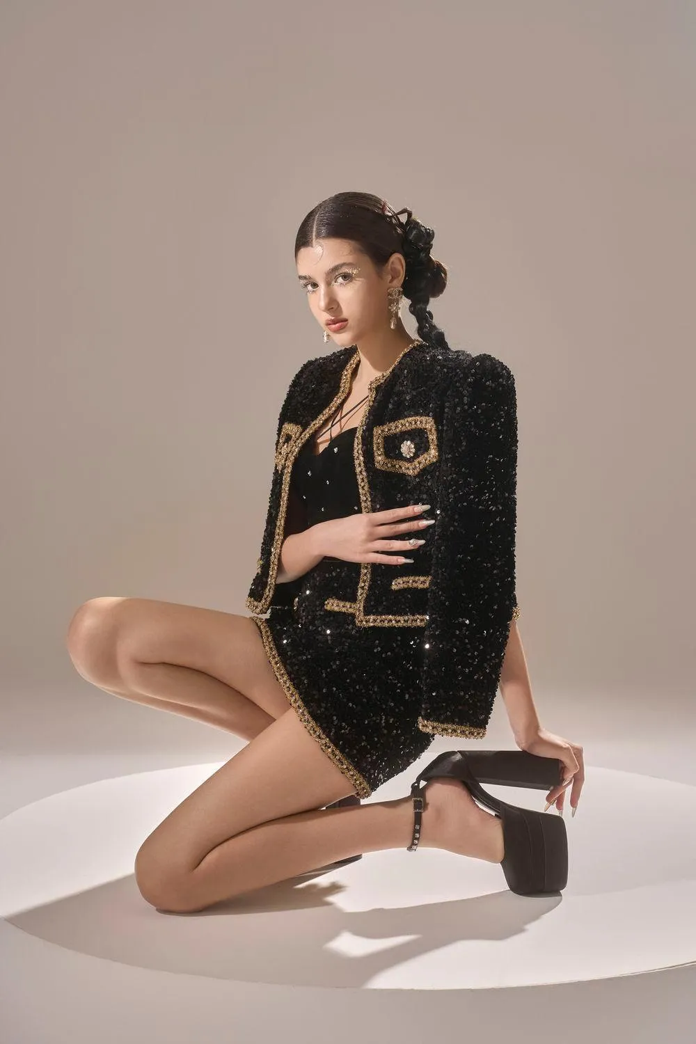 Fern A-line Sequin Mini Skirt