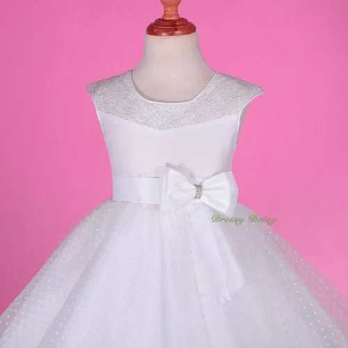 FG243 Girls' Polka Dot Pattern Tulle Flower Girl Pageant Dresses Size 2-8
