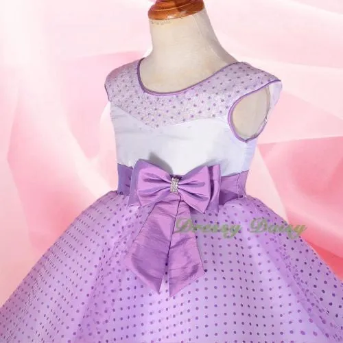FG243 Girls' Polka Dot Pattern Tulle Flower Girl Pageant Dresses Size 2-8