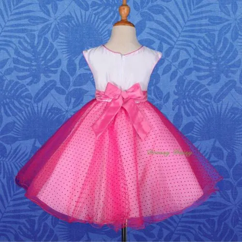 FG243 Girls' Polka Dot Pattern Tulle Flower Girl Pageant Dresses Size 2-8