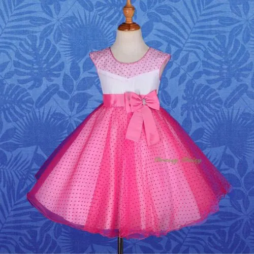FG243 Girls' Polka Dot Pattern Tulle Flower Girl Pageant Dresses Size 2-8