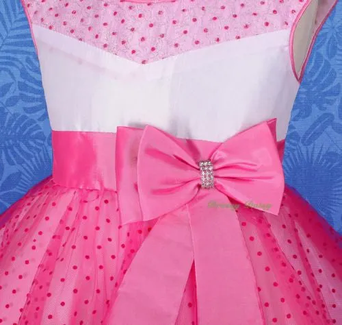 FG243 Girls' Polka Dot Pattern Tulle Flower Girl Pageant Dresses Size 2-8