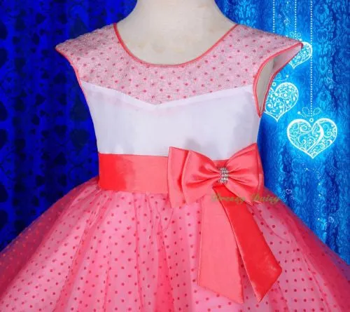 FG243 Girls' Polka Dot Pattern Tulle Flower Girl Pageant Dresses Size 2-8