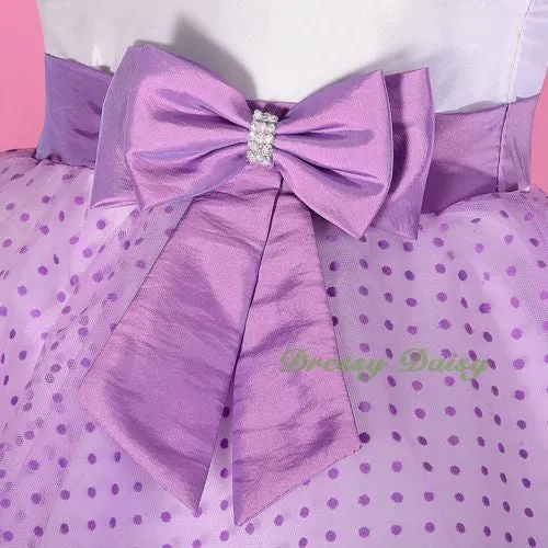 FG243 Girls' Polka Dot Pattern Tulle Flower Girl Pageant Dresses Size 2-8