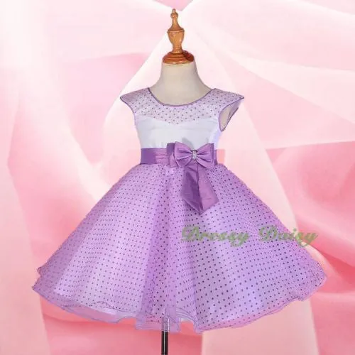 FG243 Girls' Polka Dot Pattern Tulle Flower Girl Pageant Dresses Size 2-8