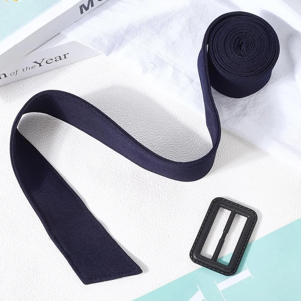 GORGECRAFT Adjustable Overcoat Waistband 67 Inch Women Trench Coat Belt with Buckle 1.8 Inch Medium Blue Wind Coat Replacement Cloth Sash Belt Tunics Girdle Tie Knot Cinch Robe Tunics Girdle Band
