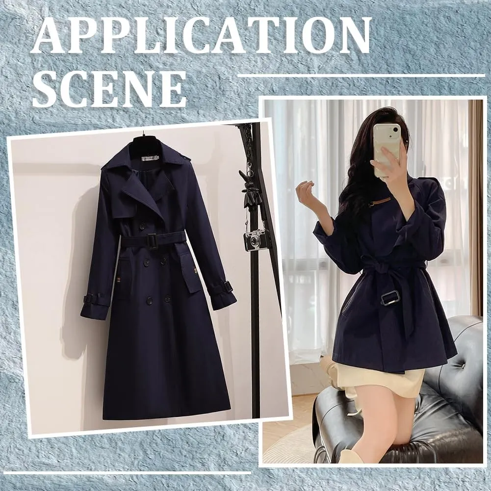 GORGECRAFT Adjustable Overcoat Waistband 67 Inch Women Trench Coat Belt with Buckle 1.8 Inch Medium Blue Wind Coat Replacement Cloth Sash Belt Tunics Girdle Tie Knot Cinch Robe Tunics Girdle Band