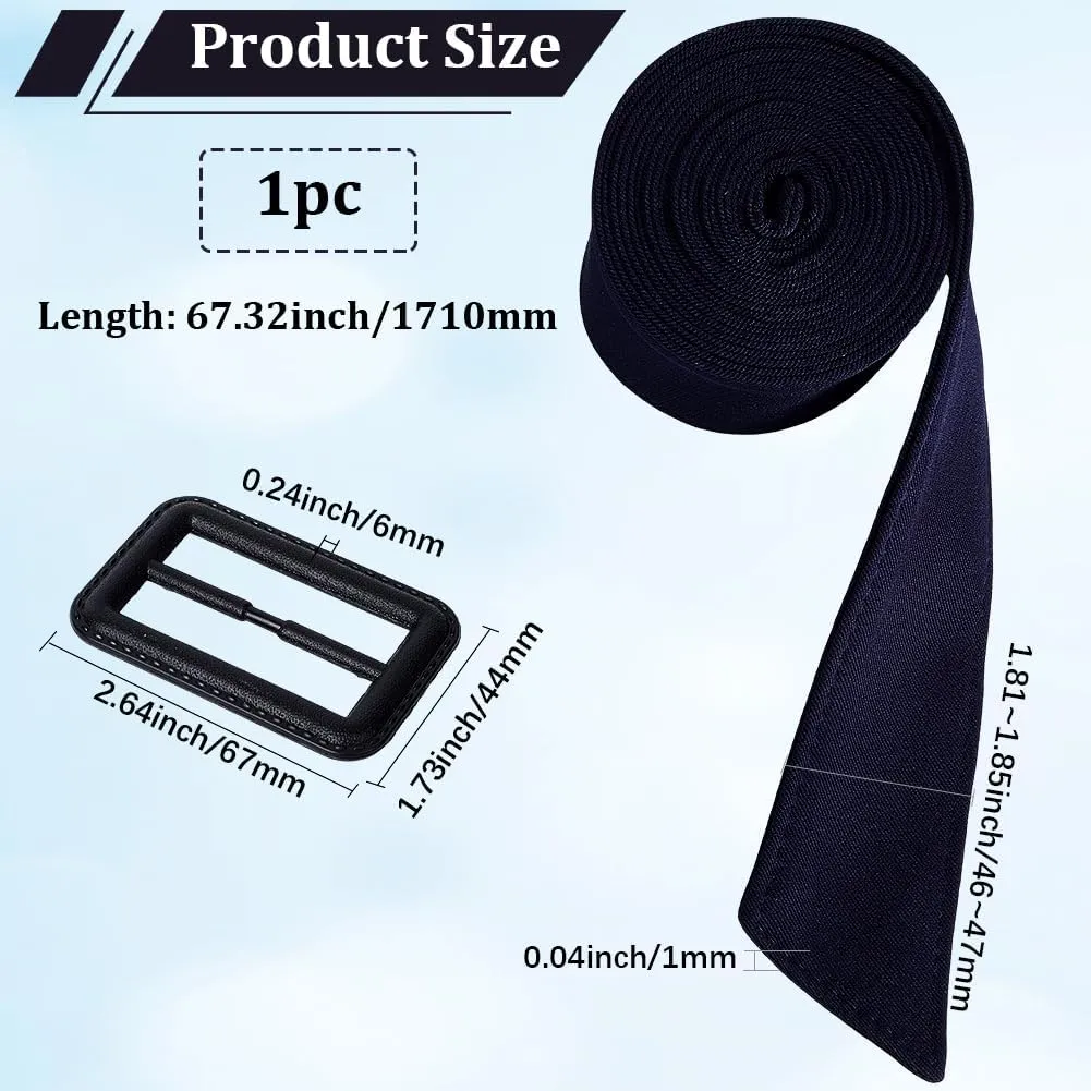 GORGECRAFT Adjustable Overcoat Waistband 67 Inch Women Trench Coat Belt with Buckle 1.8 Inch Medium Blue Wind Coat Replacement Cloth Sash Belt Tunics Girdle Tie Knot Cinch Robe Tunics Girdle Band