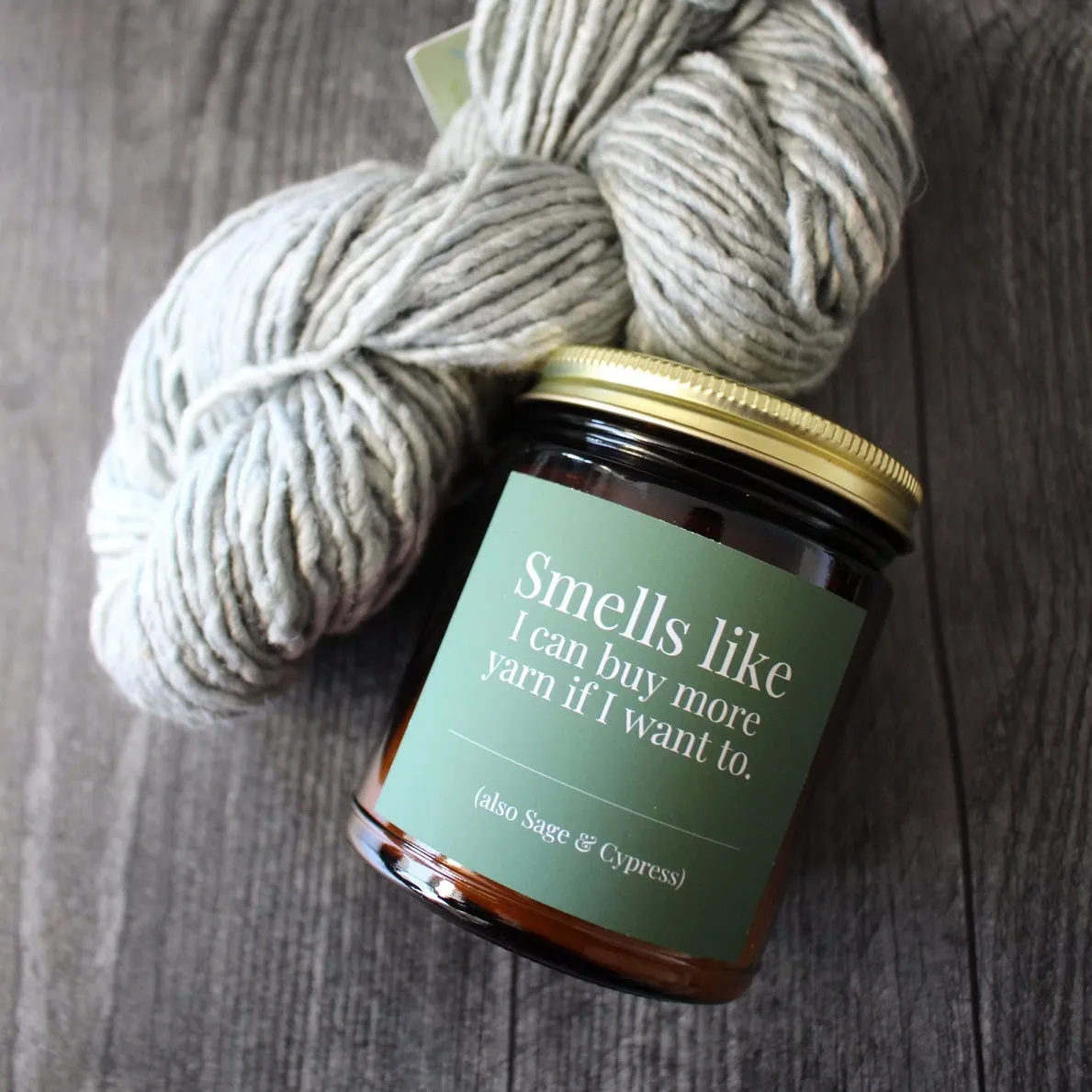 Hand-poured Coconut Soy Wax Candles - "Funny Sayings for Knitters"
