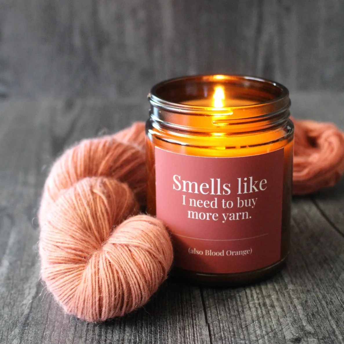Hand-poured Coconut Soy Wax Candles - "Funny Sayings for Knitters"