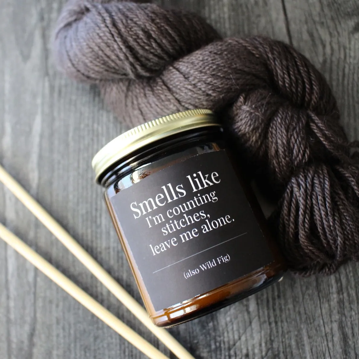 Hand-poured Coconut Soy Wax Candles - "Funny Sayings for Knitters"