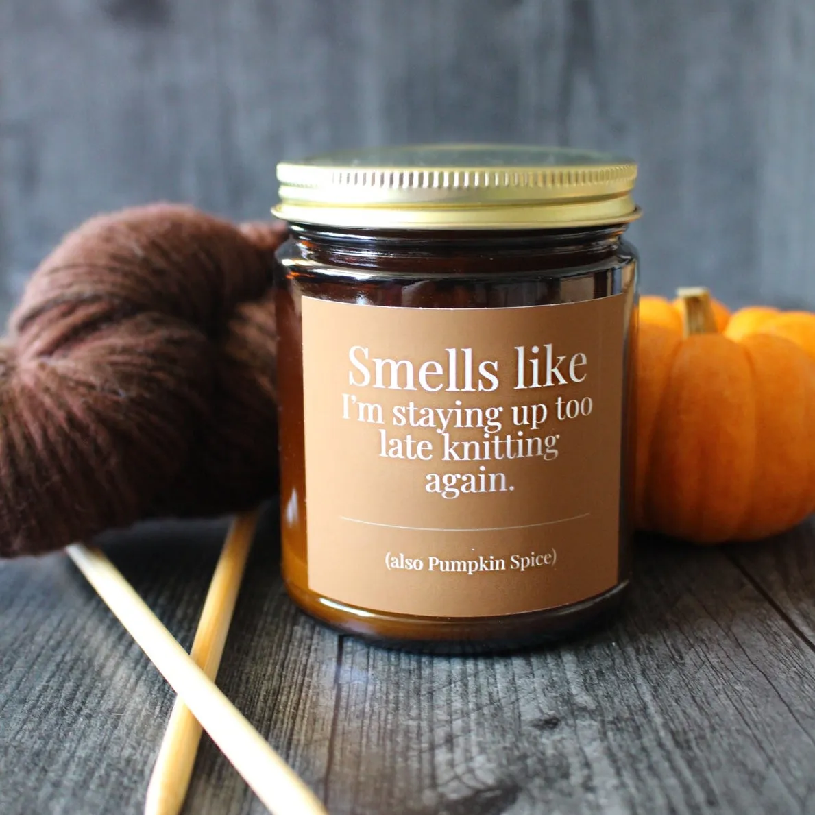 Hand-poured Coconut Soy Wax Candles - "Funny Sayings for Knitters"