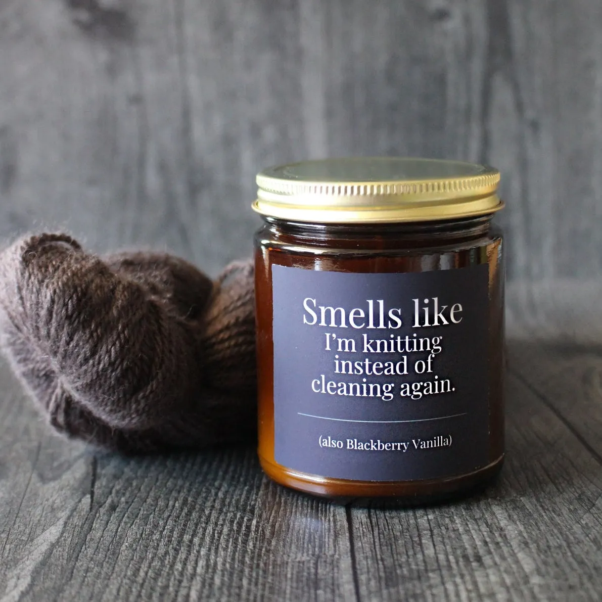 Hand-poured Coconut Soy Wax Candles - "Funny Sayings for Knitters"