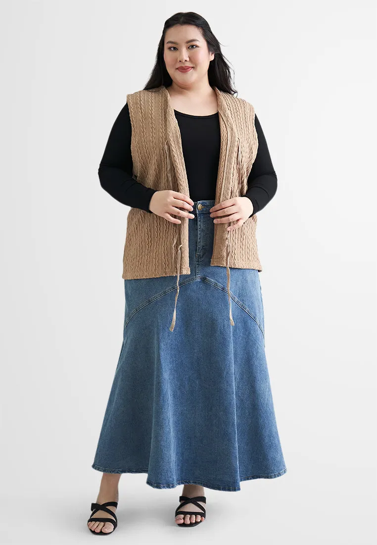 Imelda Denim Flowy A-Line Skirt