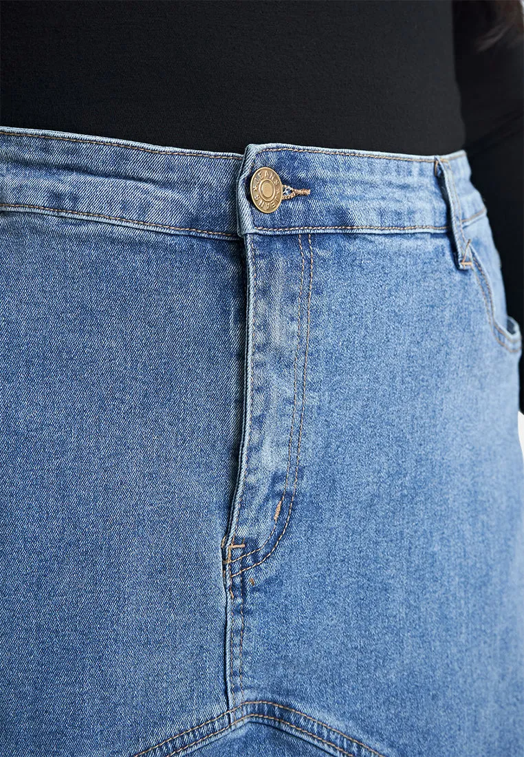 Imelda Denim Flowy A-Line Skirt