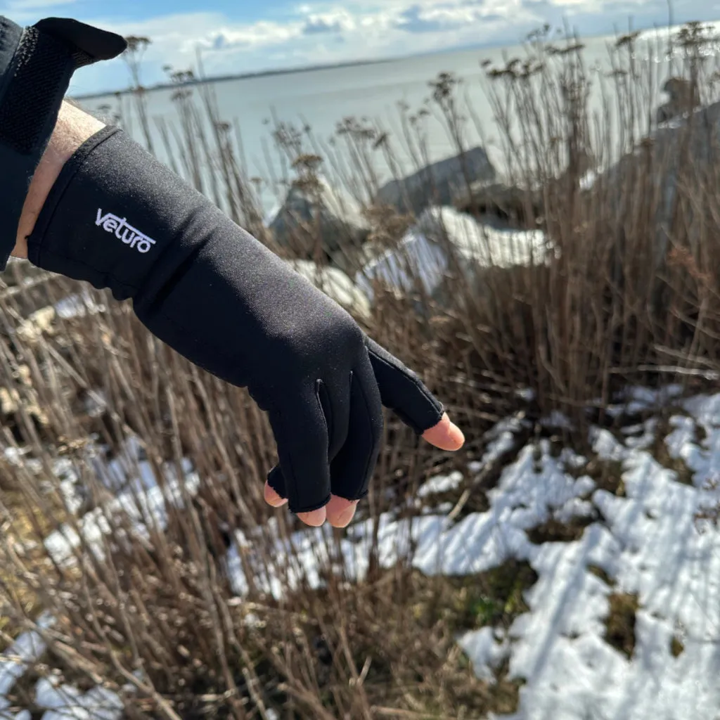 Infrared Fleece Open Finger Gloves Palm Grip